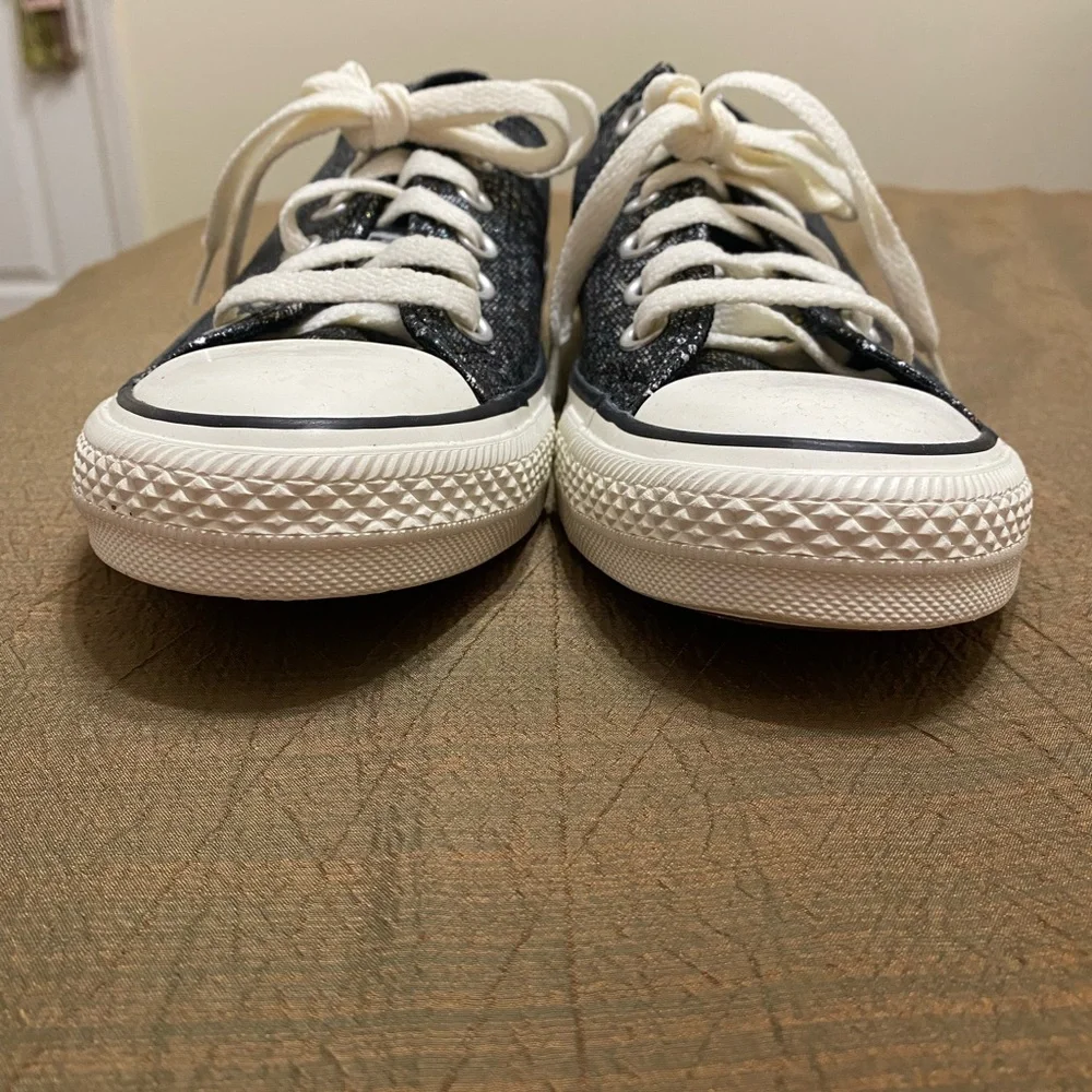 New Converse Chuck Taylor All Star Glitter Black Sneakers - Picture 6 of 14